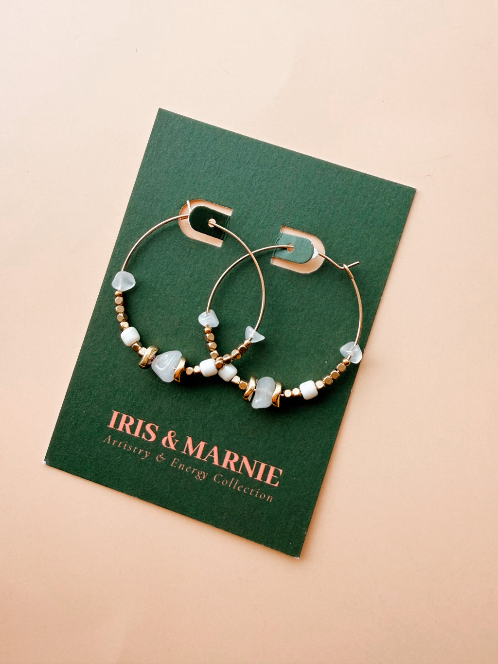 Boho Hoops (Large) White Jade