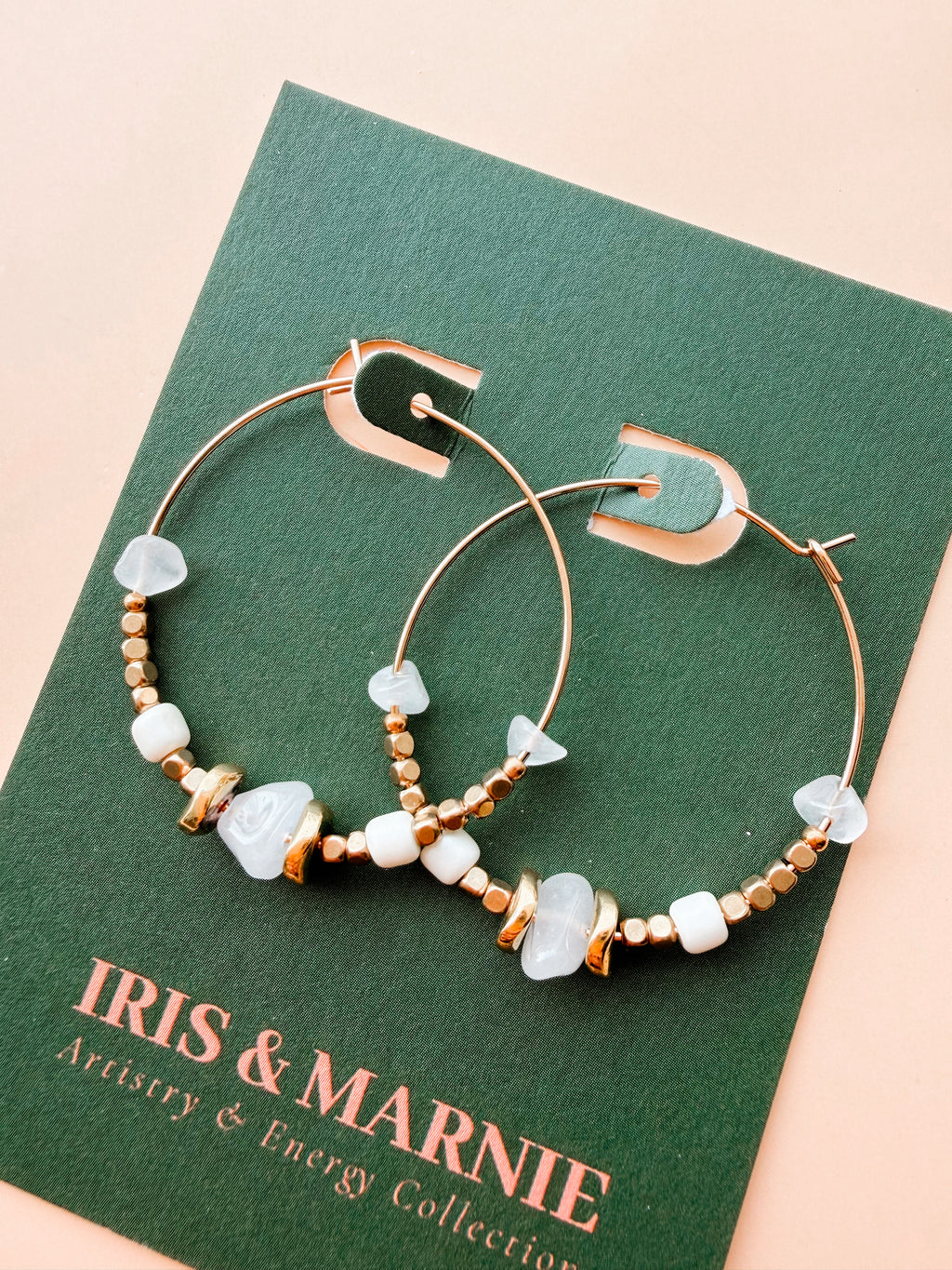 Boho Hoops (Large) White Jade