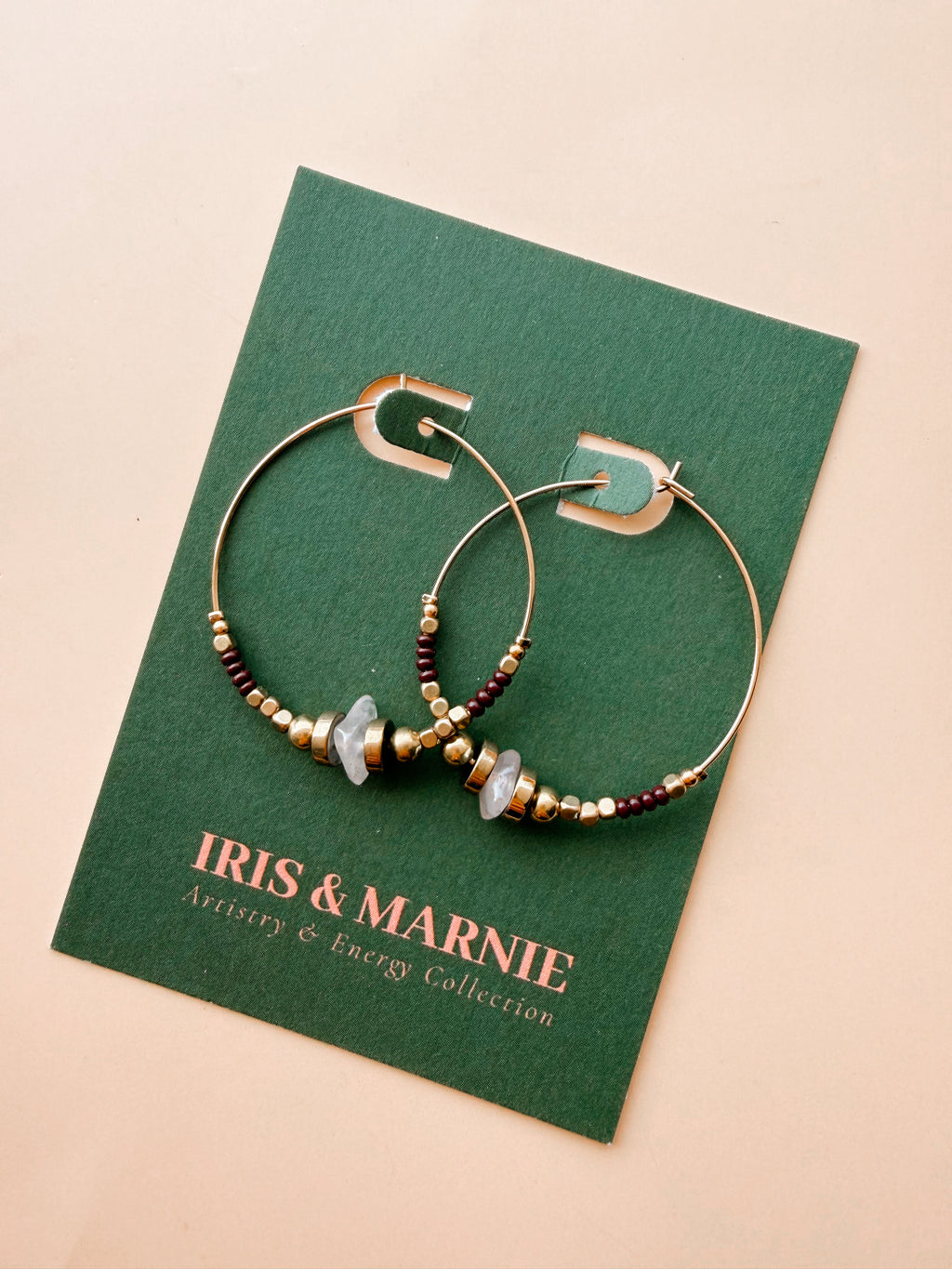 Boho Hoops (Large ) Rose Quartz